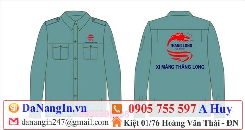 in áo bảo hộ lao động logo tên công ty lên áo 0905 755 597 A Huy danangin.vn