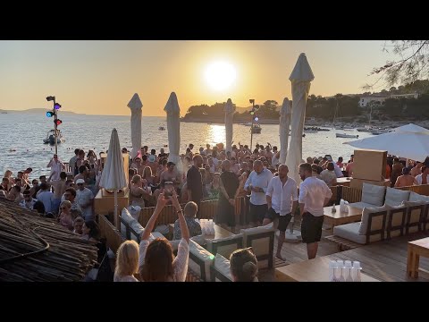 Sunset party at the Hula Hula Hvar Beach Bar on the island of Hvar | Yacht Week in Croatia 2022