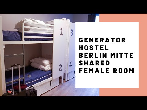 Generator Hostel Berlin shared female room - Hotel Room Tour Video
